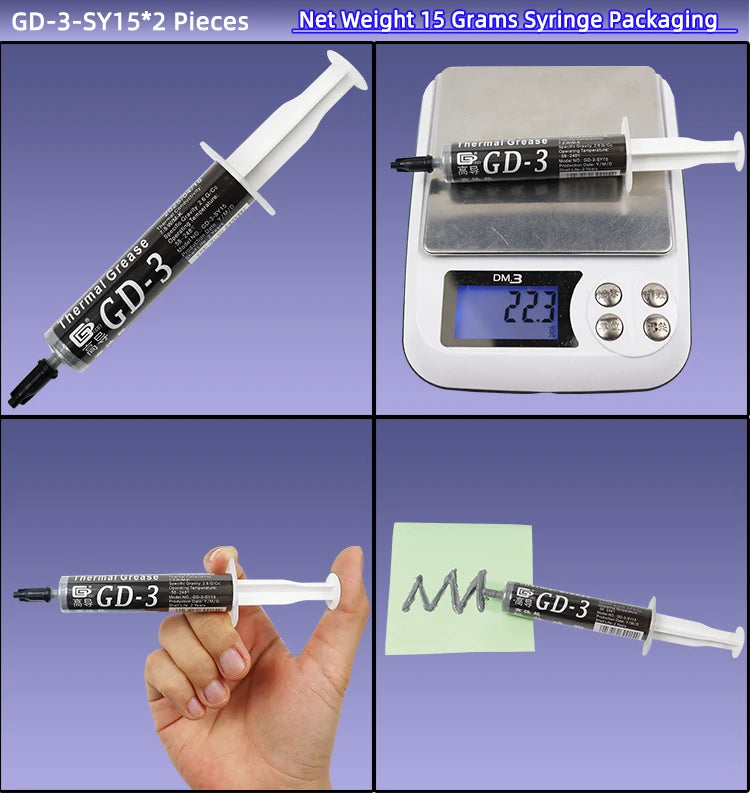 GD-3 Thermal Paste Performance 1/3/7/15/30g Gray 7.5W/m-k For CPU GPU Heat Sink Cooling Cooler Grease Compound Silicone CN SY BB