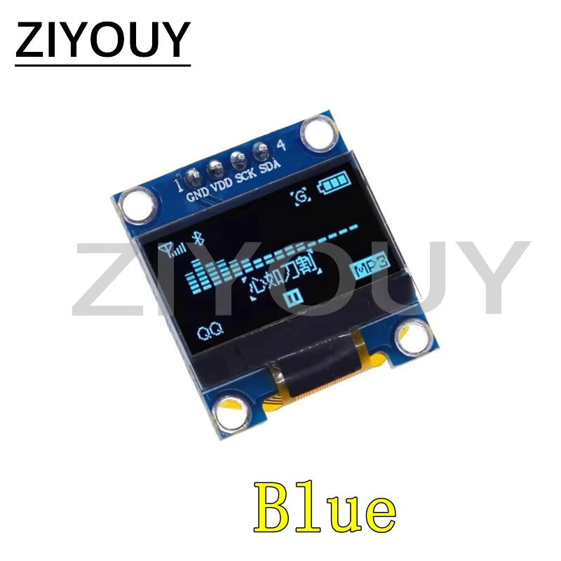 1PCS 0.96 OLED Display Screen Module I2C IIC 128x64 SS-D-1306 3.3V-5V Blue/blue Yellow/White for Arduino ESP32 ESP8266