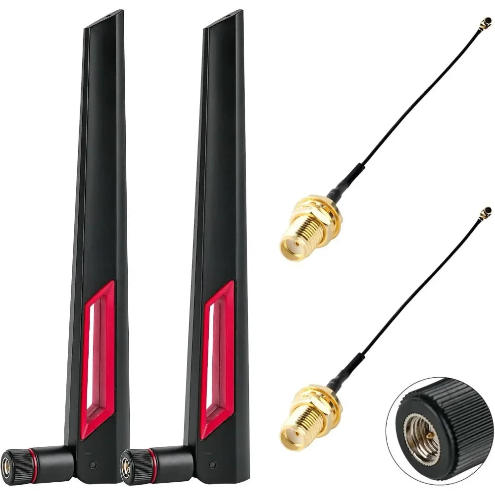 Dual Band 2.4GHz 5.8GHz Wifi Antenna + 15CM Cable to RP-SMA for Mini PCIe Card Wireless Routers, PC Desktop, Repeater