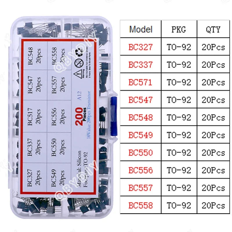 DIP SMD Mosfet Triode Thyristor PNP NPN Voltage regulator Chip Transistor Assortment Kit DIY Mixed Electronic component package