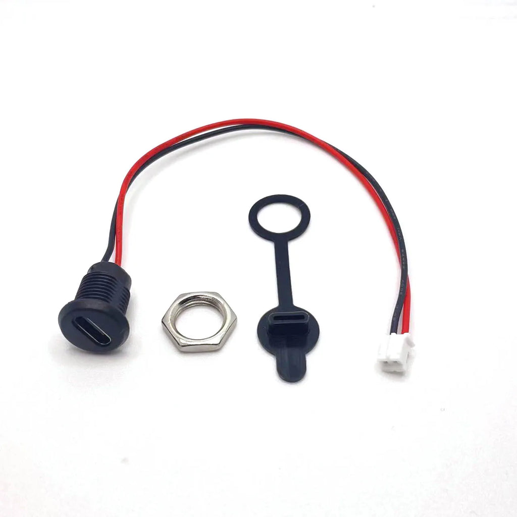 2/4/5/6Pin Type-C USB High Current Charging Socket with PH2.54 Nut Snap Lock Plate Female Type C Waterproof Female Connector