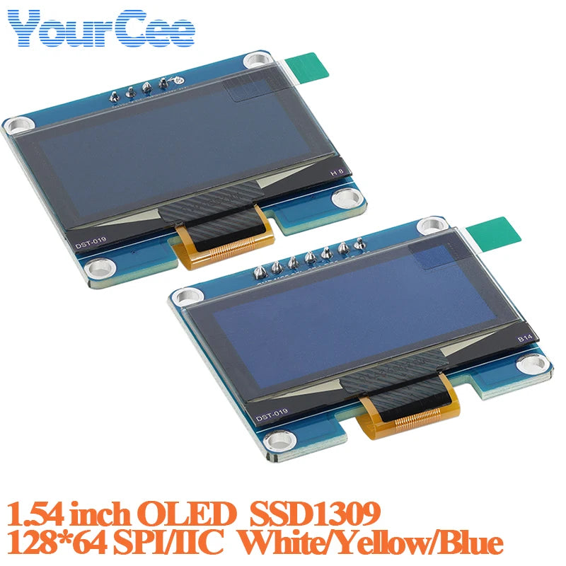 1.54" OLED Module 1.54 inch LCD Screen Display SSD1309 Drive 4PIN/7PIN 128*64 128x64 SPI/IIC I2C Full Perspective 3.3V-5V