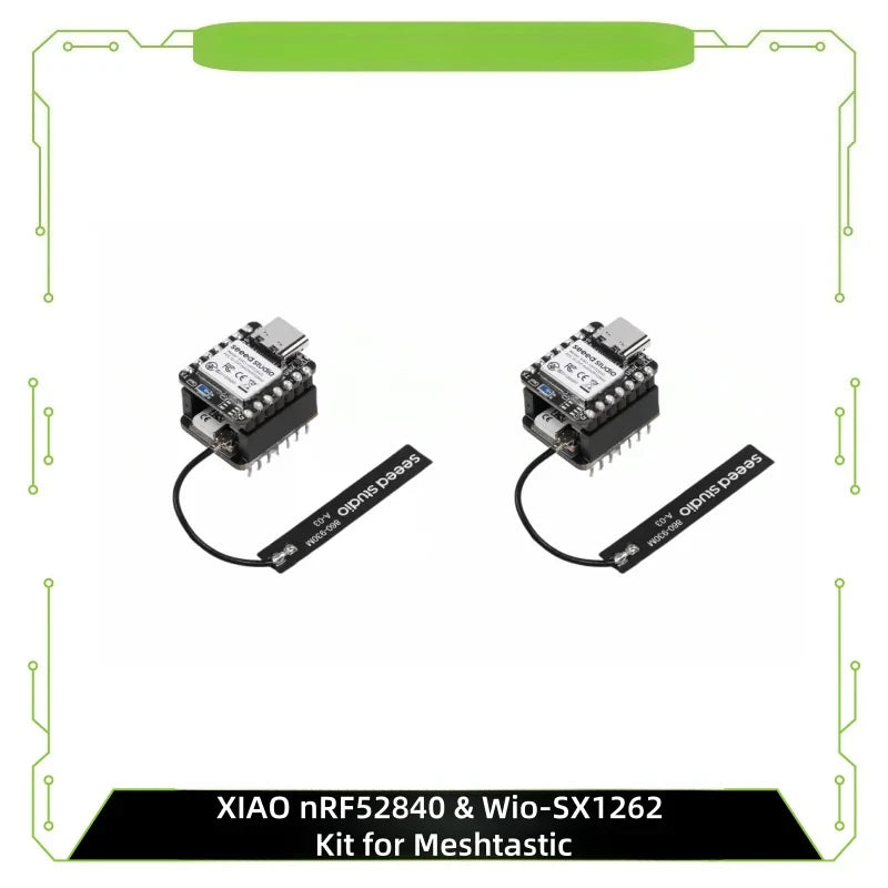 Seeed XIAO NRF52840 & Wio-SX1262 Kit for Meshtastic, LoRa 862-930MHz,868MHz,915MHz, Microcontroller Bluetooth, Integrated Antenn