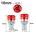 16mm 19mm 22mm 1NO1NC 2NO2NC Metal Waterproof aluminum Push Button Switch mushroom emergency STOP latching press button