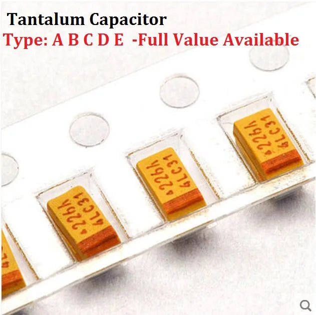 10PCS Tantalum Capacitor Type B 4V 6.3V 16V 25V 35V 1UF 50V 4.7UF 10UF 47UF 100UF 220UF 227 476 107 475 106 105 3528 1210