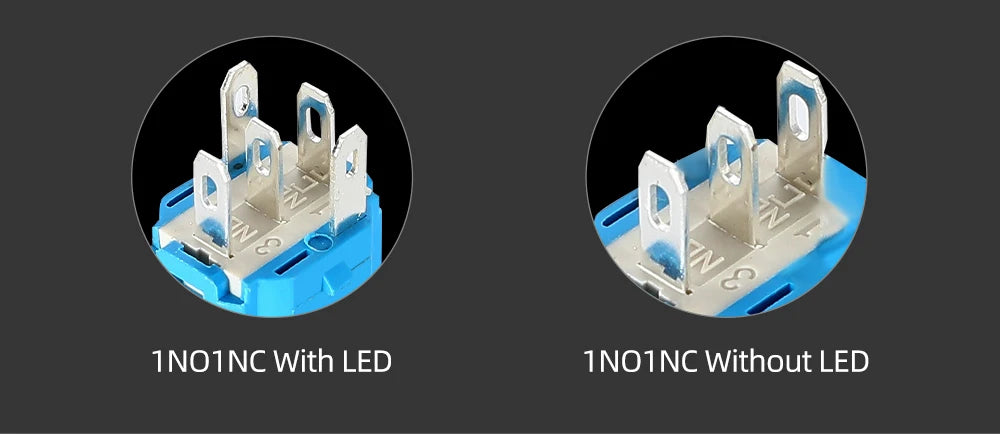 12/16mm Flat LED Illuminated Reset Latching Ring LED Metal Push Button Switch Waterproof On Off with Power Symbol