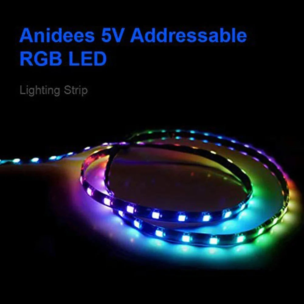 WS2812b ARGB LED Strip Light Addressable Rainbow Light Digital 5V 3pin Header PC Case Asus Aura Sync RGBIC Fusion MSI Mystic