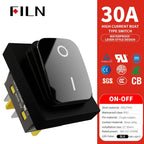 30A/250V Heavy Duty 4 Pin DPST IP67 Sealed Waterproof T85 Auto Boat Marine Toggle Rocker Switch with LED 12V 220V 30x22