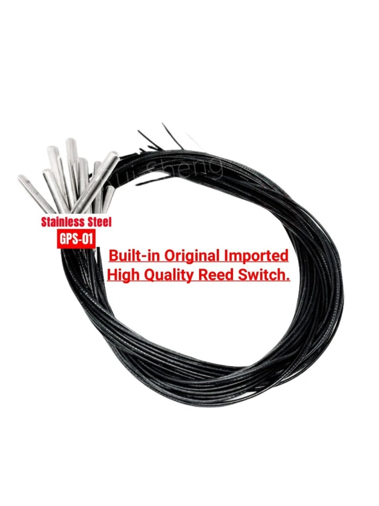 5PCS Stainless Steel GPS-01 Reed Contact Switch Normally Open NO 10W 220V Magnetic Control Tube 25MM Waterproof Induction Sensor