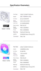 JONSBO SL-120 ARGB Fan 120mm Cooler for PC Case Fan 5V 3PIN/4PIN PWM CPU Cooler PC Fan RGB Front Reverse Case Fan
