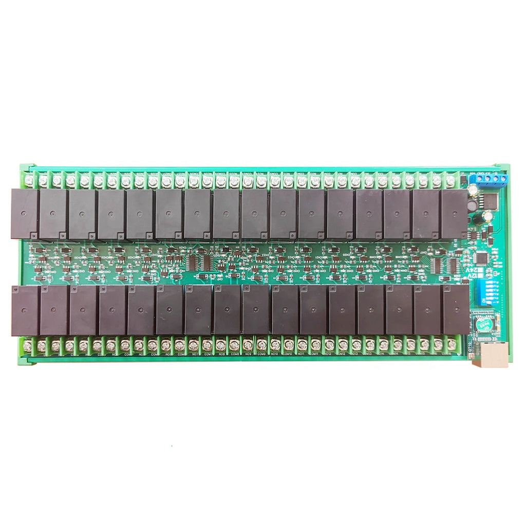Ethernet/RS485 Relay Module with 32 Channels DC 12V 24V 20A, RJ45 Network Port TCP/IP and Modbus RTU Board