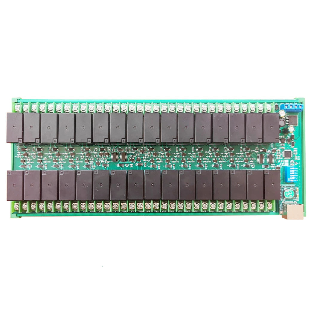 Ethernet/RS485 Relay Module with 32 Channels DC 12V 24V 20A, RJ45 Network Port TCP/IP and Modbus RTU Board
