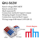 25PCS Electrical Cable Connectors Push-in Quick Terminal Blocks LED Cable Wiring Tool Wire Connectors Rail Installation Model