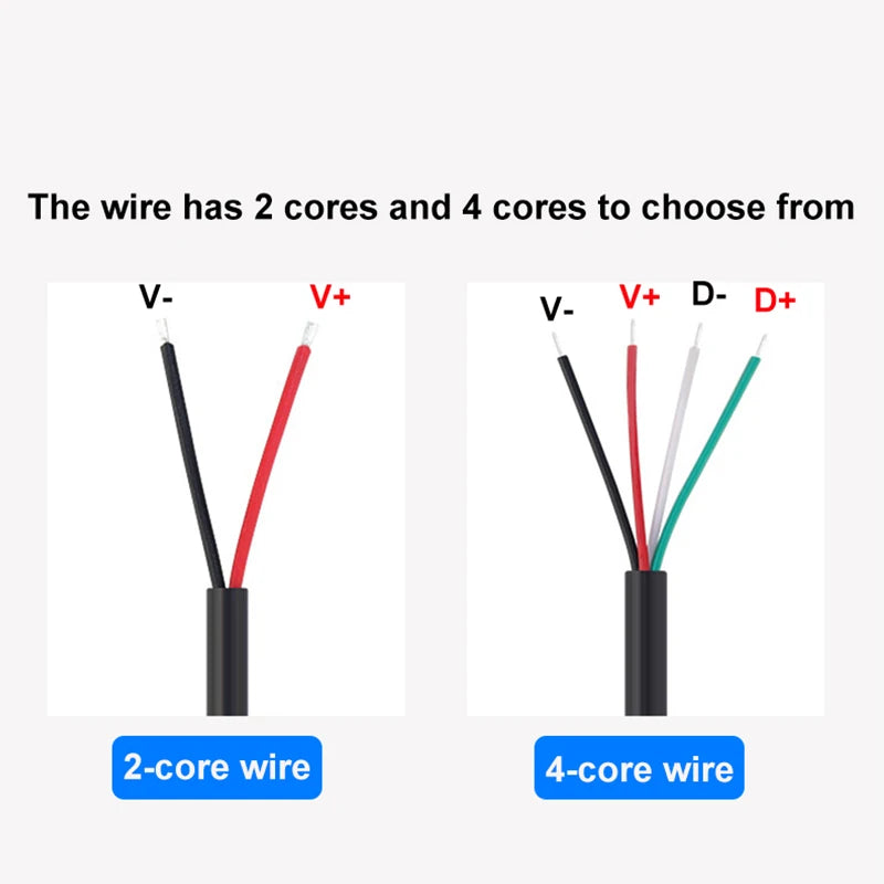 1pcs 2Pin 4Pin Micro USB / Type C Charger Connector USB 2.0 Type A Elbow Head Male Power Supply Extension Cable DIY Data Line