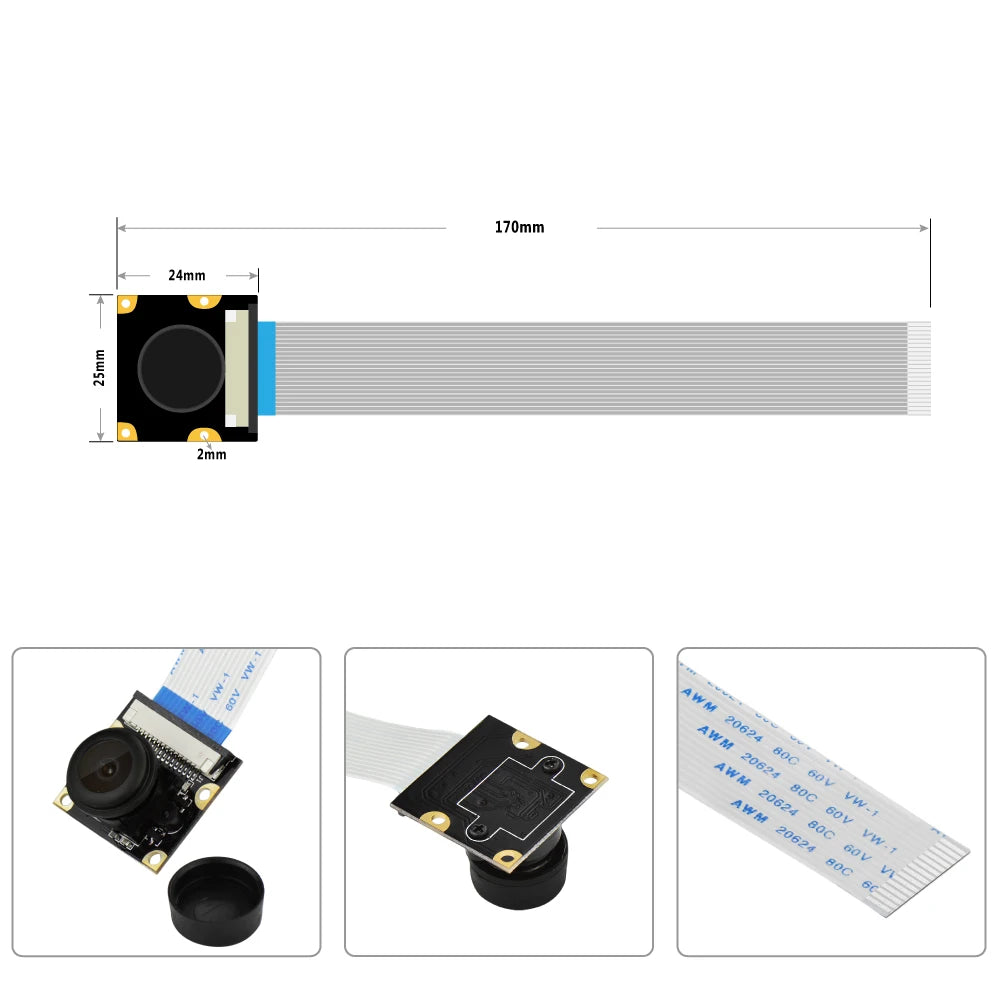 KEYESTUDIO Raspberry Pi Camera Module 5/8 Megapixels 1080p Mini HD PiNoIR Camera Wilde Angle Module For Raspberry Pi 2/3/3B/4/4B