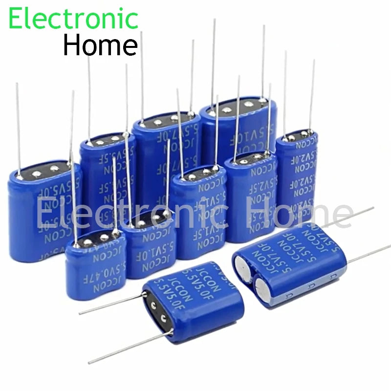 5PCS Farad Super Capacitor 5.5V 0.47F 1.0F 1.5F 2.0F 2.5F 5.0F 7.0F 10F Combination Module 5.5V1.0F 5.5V5.0F 5.5V0.47F 5.5V10F