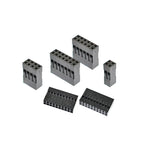 62Pcs/Lot 2.54mm Pitch Double Row DuPont Wire Connectors, Black Plastic Shell Plug Housing (2x2/3/4/5/6/7/8/9/10 Pin)