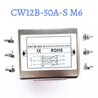 Three-Phase Power Filter inverter EMI Servo Filter Purifier CW12B-10/20/30/40/50/60A-S/SR AC 380V Three-Wire Rail Mount Terminal
