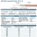 Coaxial RF cable BNC male to SMA male RG316 RF adapter cable antenna extension cable large quantity and excellent price