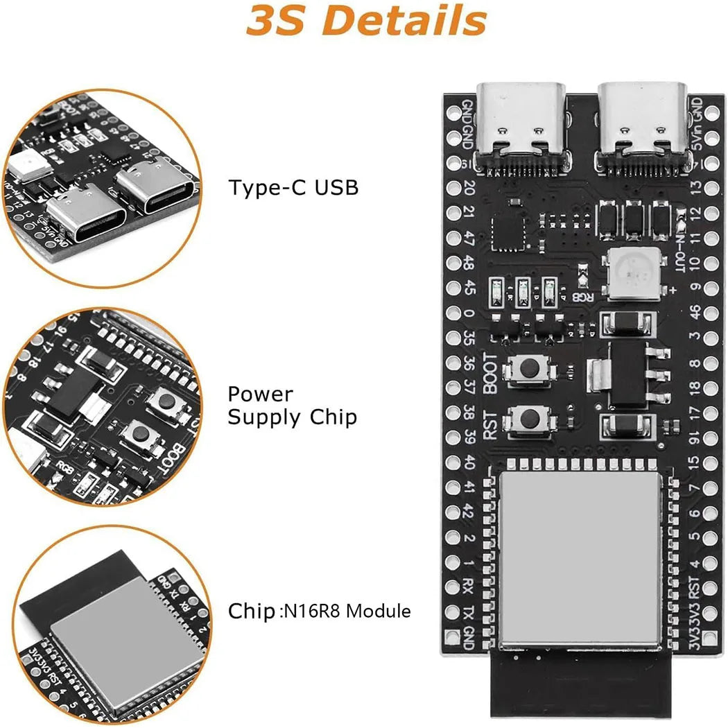 ESP32 S3 N16R8 CAM Development Board 2.4G Wifi BT Camera Module for OV2640 OV5640 8MB PSRAM 16MB FLASH ESP32-S3 N16R8
