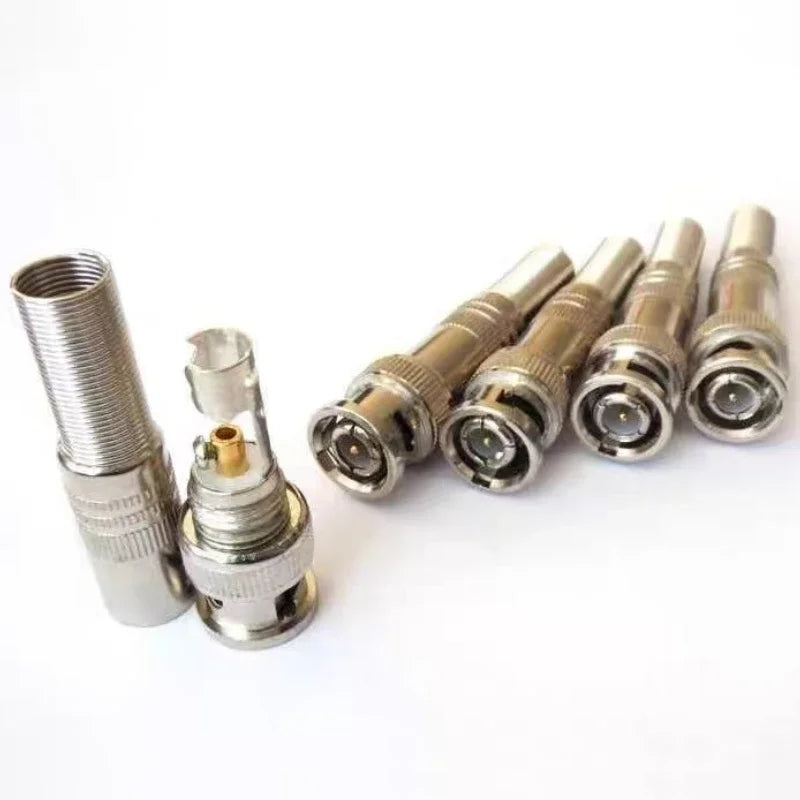 5Pcs BNC Solderless Connector Q9 HD Video Oscilloscope Male Plug Welding Free 75-5 Ohm Monitoring Weldings Cable Connectors