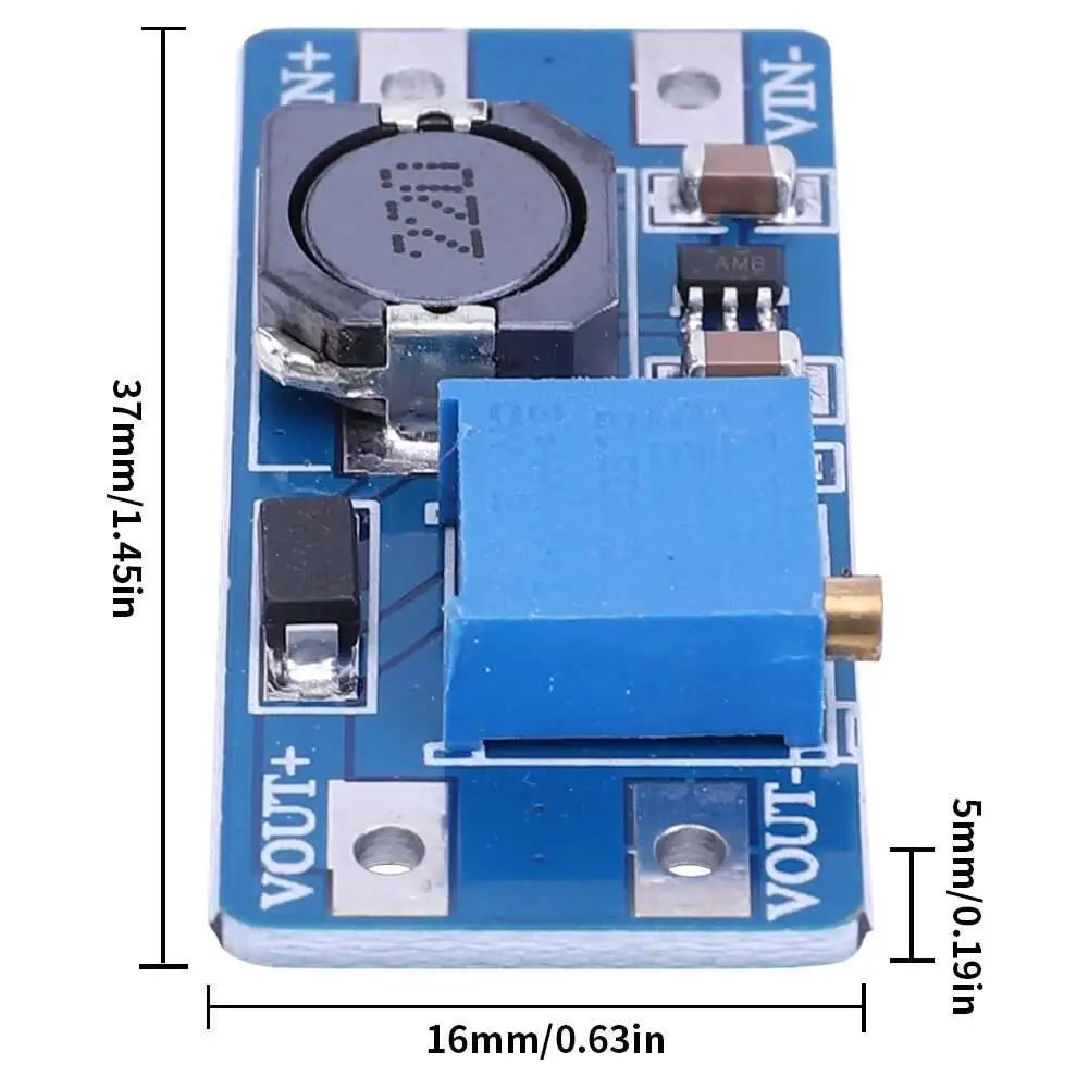 10PCS MT3608 DC-DC Step Up Converter Adjustable Booster Power Supply Module Voltage Regulator 2A Max 2V-24V To 5/9/12/28V