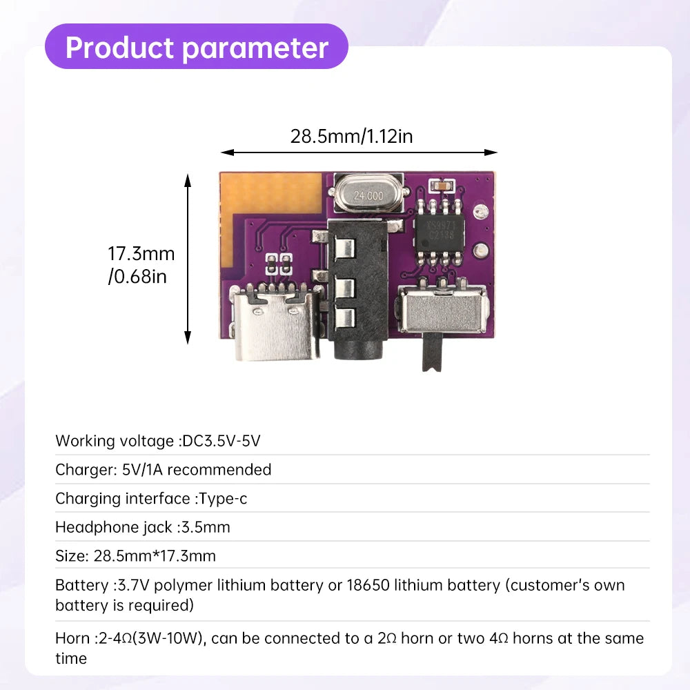 1-10 PCS DIY BT Audio Receiver Board DC 3.5V-5V 5W Mono Amplifier Decoder Board MP3 Player TWS 3.5mm AUX Speaker Stereo Module