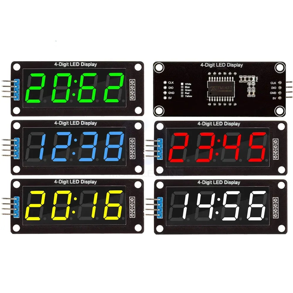 HT16K33 LED Display Module for Arduino 4 Digit 7 Segment 0.56 inch Time Clock Indicator Tube Module Red Blue Green Yellow White