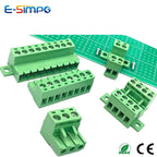 10Pairs 2EDG/15EDGRKC-5.08mm Female Male Aerial Butt Weld with PCB Lock 2P-24P Plugin Screw Wire Cable Terminal Block Connector