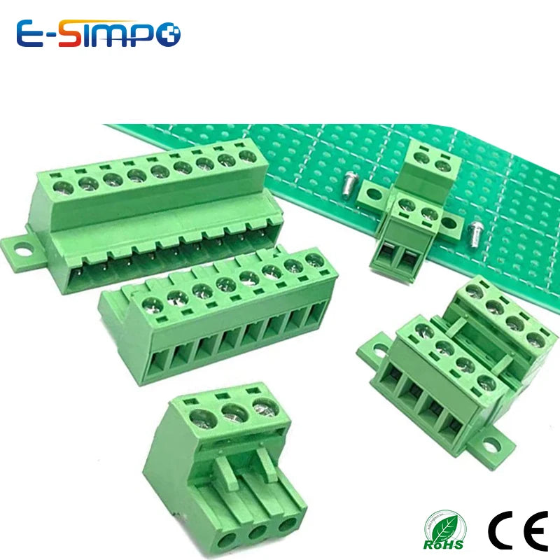 10Pairs 2EDG/15EDGRKC-5.08mm Female Male Aerial Butt Weld with PCB Lock 2P-24P Plugin Screw Wire Cable Terminal Block Connector