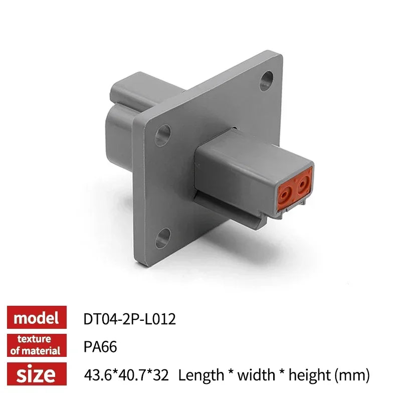 DT04-12P-L012 Waterproof Panel Mount Plug | Deutsch DT Series for Automotive Motor Wiring & Harsh Environments