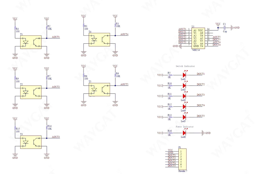 5 Channel Infrared Reflective Sensor TCRT5000 IR Photoelectric Switch Barrier Line Track Module Obstacle Avoidance Sensor