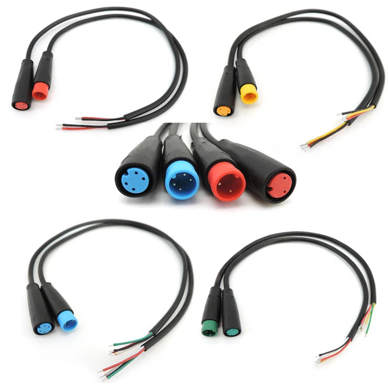 M8 2 3 4 5 6 Pin DC Electric Bicycle Butt Joint Plug waterproof female male Connector Wiring Scooter Brake Cable Signal 20CM