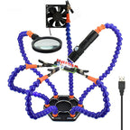 Flexible Holder Alligator Arms Soldering Helping Hands Table Clamp Pcb Board Adjustable Welding Repair Third Hand Tool Magnifier