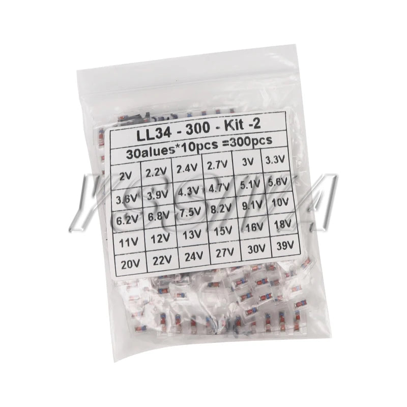 300PCS SMD LL34 3V-24V 2V-39V Zener Diode Kit 0.5W 1/2W SMD Diode Set 1N4148