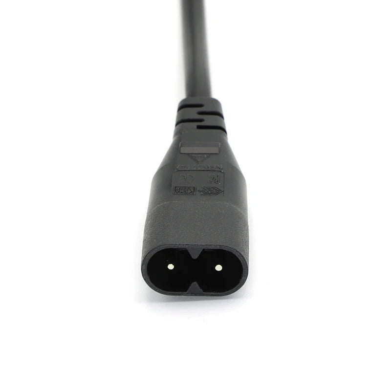 IEC 320 C8 Plug to C7 Receptacle Male to Female Extension Power Supply Main Adapter Cable White/black Color