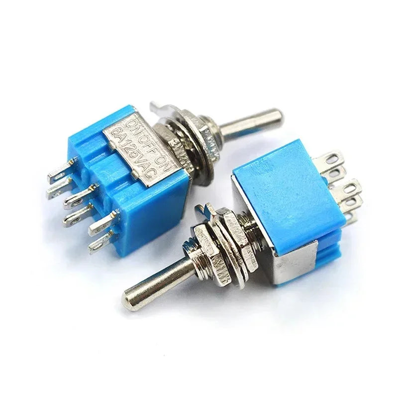 10Pcs Miniature Toggle Switch ON-OFF-ON Mini Button Rocker Power Switch 3Pin 6Pin ON-OFF MTS-102 MTS-103 MTS-202 MTS-203