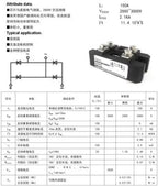 MDQ150A1600V single-phase rectifier bridge 12V 24V 36V 48V 220V 480V AC-DC High Power  module 150Amp 1600V