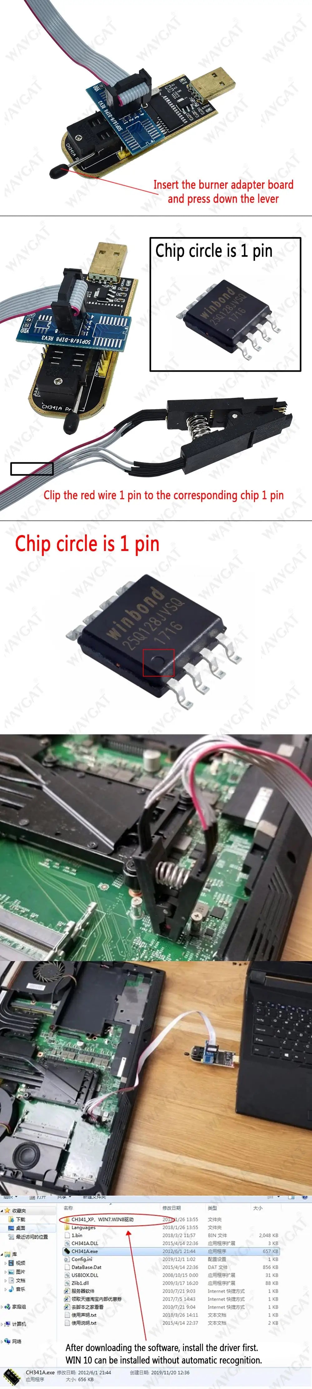 XTW100 CH341A USB Programmer with Software Driver 24 25 Series EEPROM Flash BIOS SPI FLASH Motherboard Multifunctional upgrade