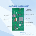 DWIN 7 Inch 800*480 HMI Intelligent TN TFT LCD Display Module UART Commercial Grade Capacitive Touch Screen DMG80480C070_03W