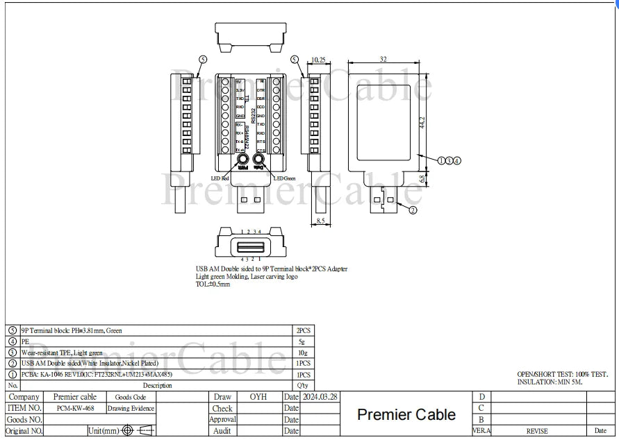 USB to 485 RS485/422/232/TTL Converter Serial Interface with FT232RNL Chip 4 in 1 Serial Adapter with FTDI Chip