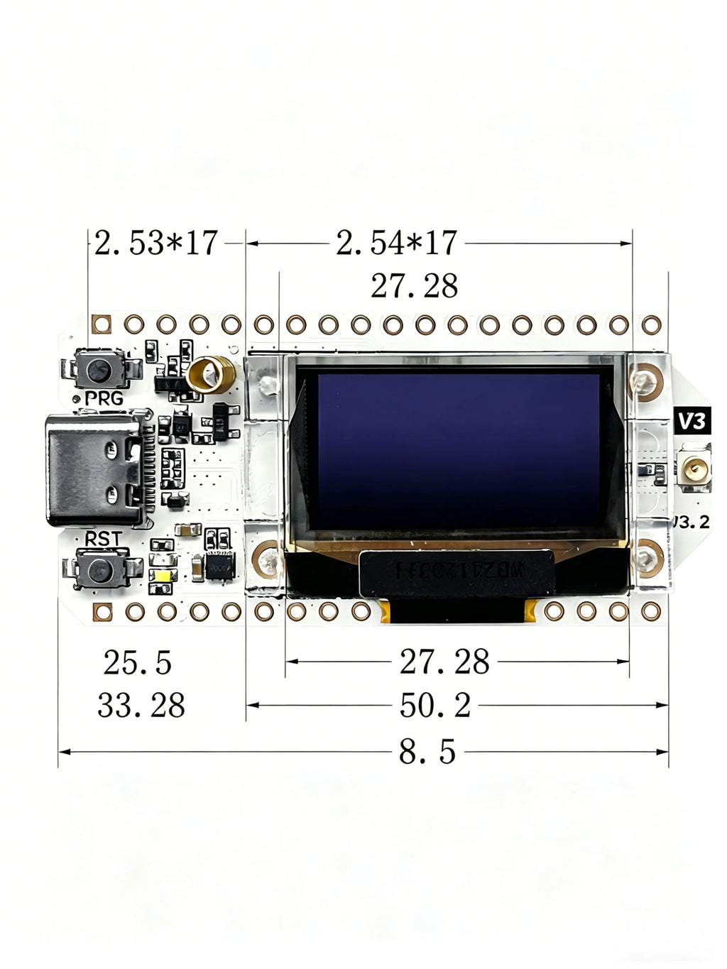 Heltec V3 WiFi LoRa 32 ESP32 LoRa WiFi BLE OLED Low Power IoT 863-928MHZDev-Board Kit Meshtastic MeshCore Arduino Supported
