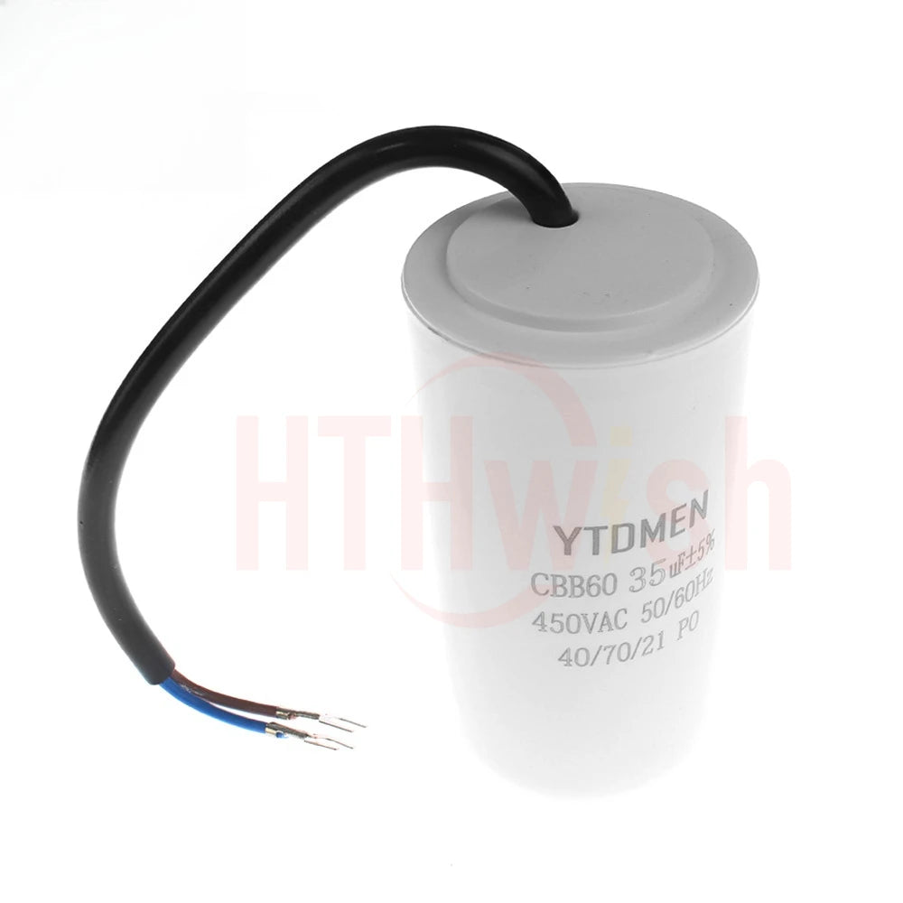 1pc CBB60 Motor Run Capacitors 5% for Washing Machine 450V 3UF 4UF 5UF 6UF 8UF 10UF 12UF 15UF 18UF 20U 450VAC Starting Capacitor