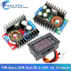 DC 9A 300W 150W Step Up Boost Converter Step Down Buck Power Supply Module DC 0-100V 10A Digital Voltmeter Ammeter Dual Dual
