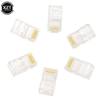 50/100 Pieces 8P8C RJ45 Clear Pass Through Connectors Modular Plug for Network CAT5 LAN Professional and High Quality