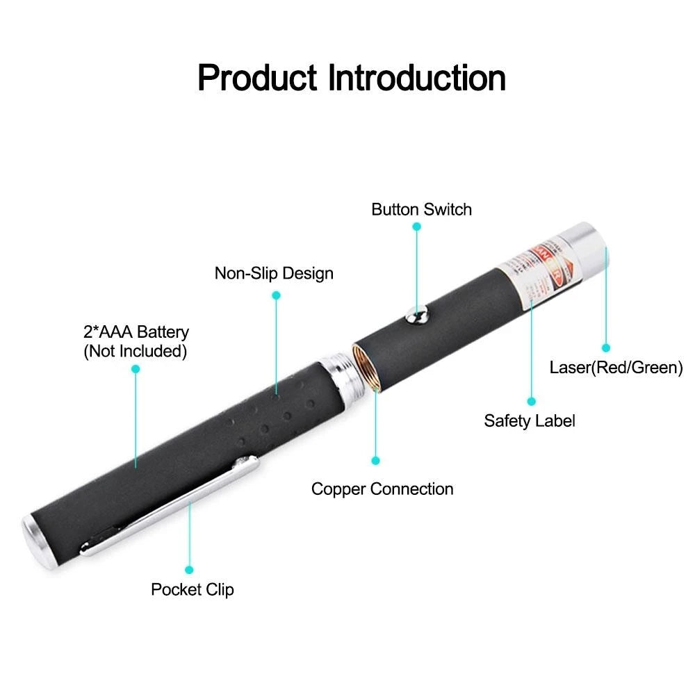 Mini Portable LED Green Redlight Laser Pointer No Batteries, LED Flashlight Laser pen Cat Interactive Scratching Play Toy