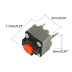 5PCS Kailh Mute Button 6x6x7.3mm Square Silent Switch Mouse Micro Switch Repair Parts Replace Rectangle Micro Switch