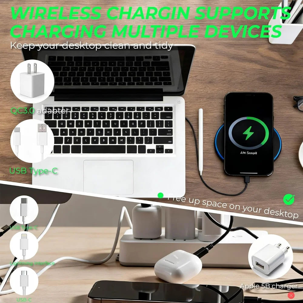30W Wireless Charger for IPhone17 16 15 14 13 12 X XR XS Max 8 for Samsung S24 S23 S22 S10 S20 Note10 20 Xiaomi Huawei Phone