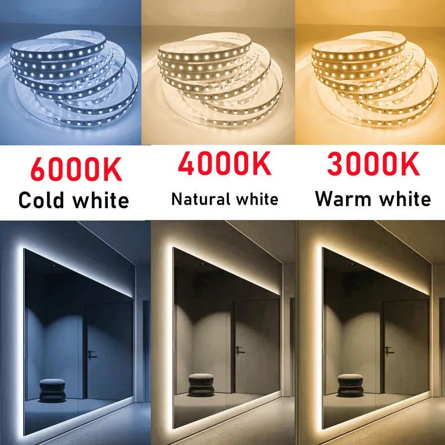 AC220V 230V LED Strip 120LEDs/m 2835 Home Strip High Brightness Ice Blue Green Yellow Pink Flexible And Cuttable Soft Lamp Bar