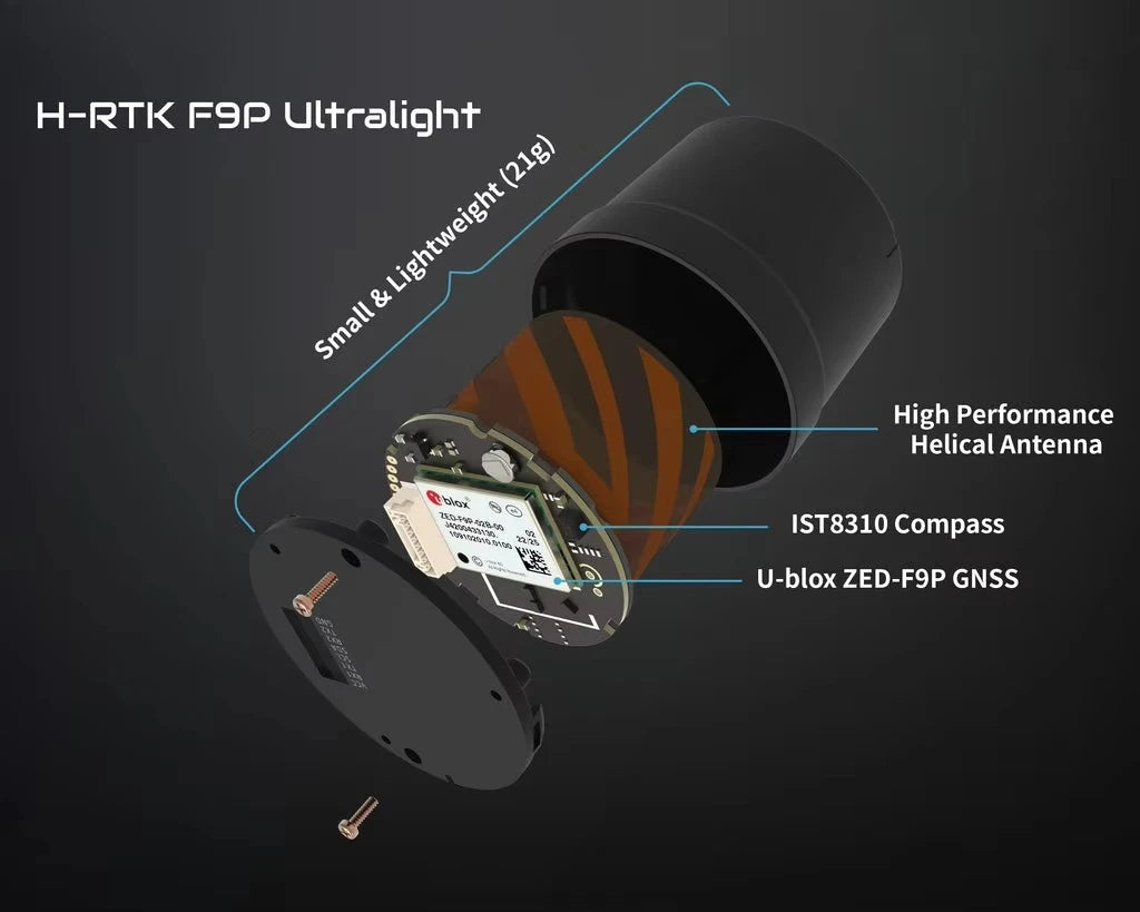 Holybro H-RTK F9P Ultralight GNSS Module High Precision  Accessory with ZED-F9P  IST8310 Compass